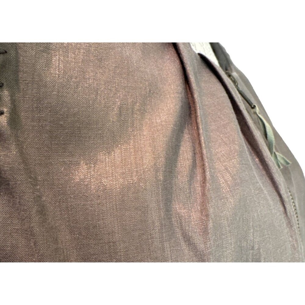Truly By Part‎ Two Dress size12 Gray/Gold shiny Cotton peasant  Mini Pocket Zip - Picture 12 of 15